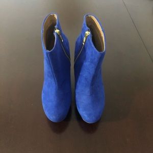 Aldo Cobalt Blue Suede Ankle Booties